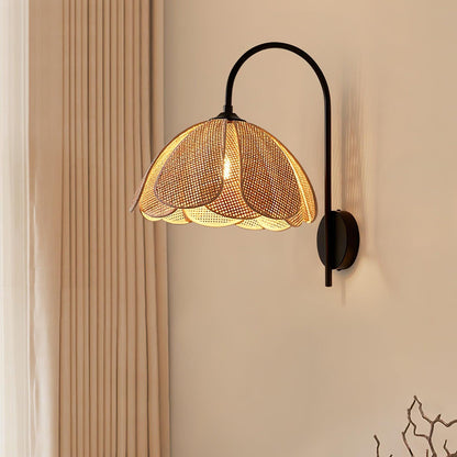 Rattan Petal Sconce Wall Lamp