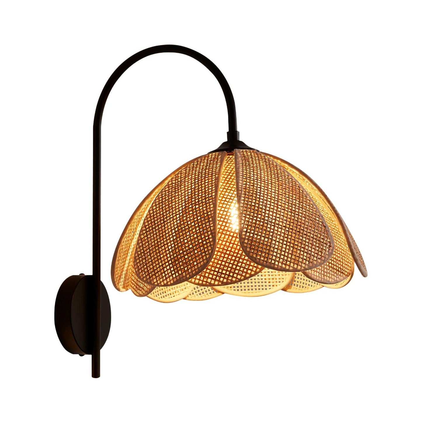 Rattan Petal Sconce Wall Lamp