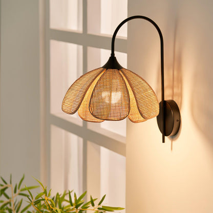 Rattan Petal Sconce Wall Lamp