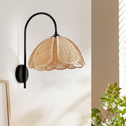 Rattan Petal Sconce Wall Lamp