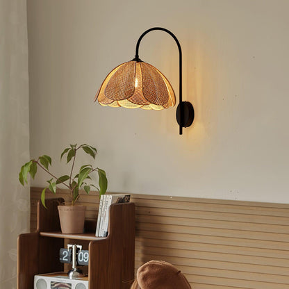 Rattan Petal Sconce Wall Lamp