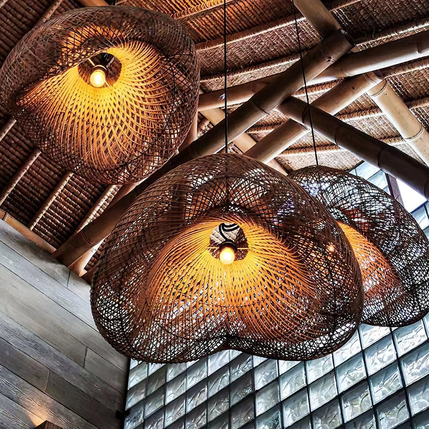 Rattan Wave Houselight Pendant Light