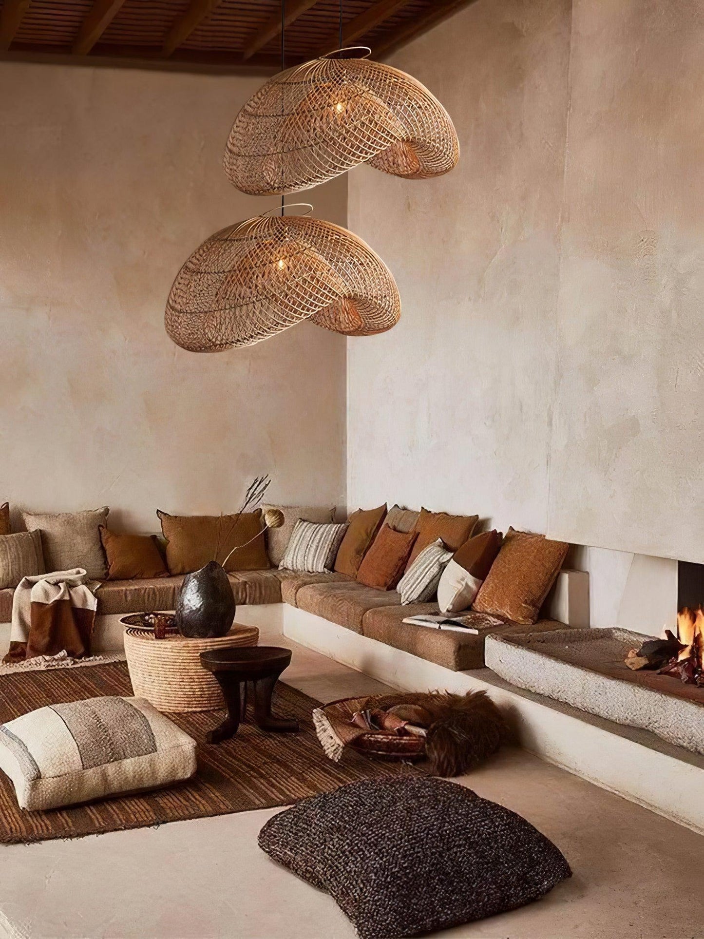 Rattan Wave Houselight Pendant Light