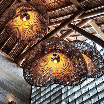 Rattan Wave Houselight Pendant Light