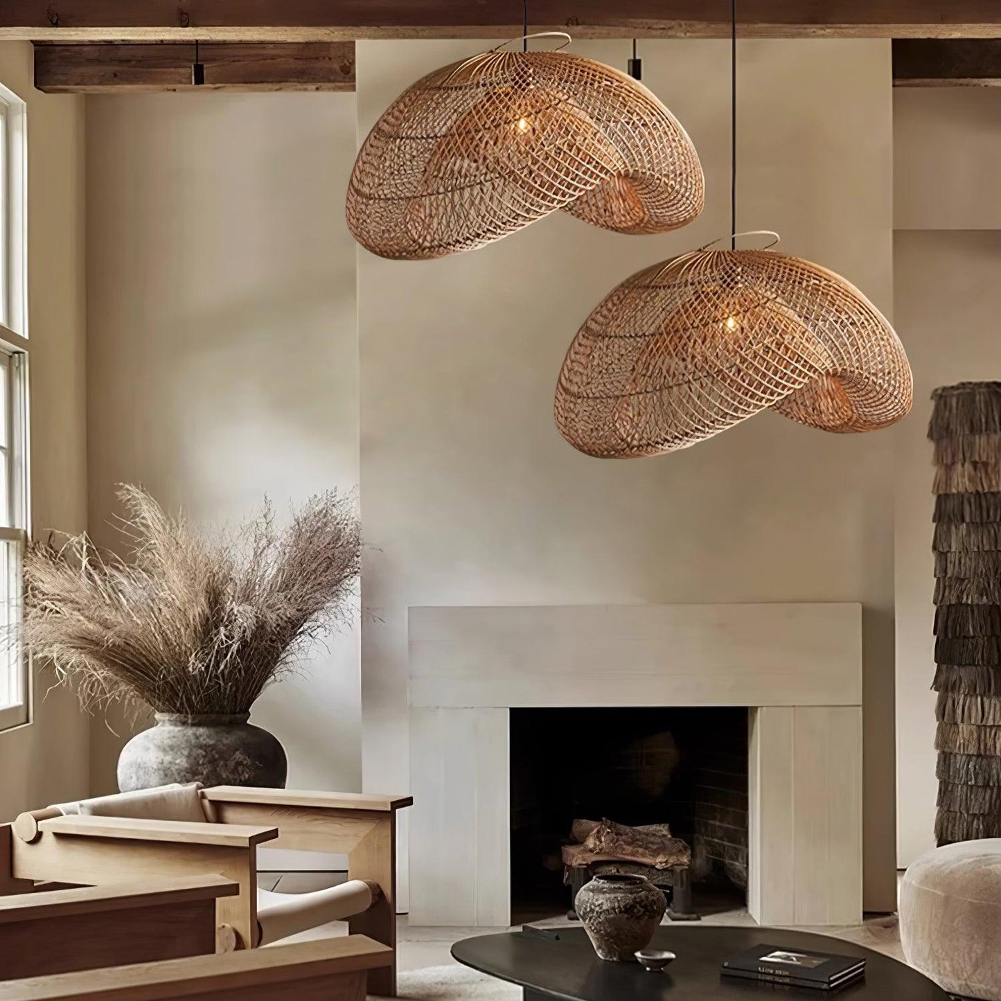 Rattan Wave Houselight Pendant Light