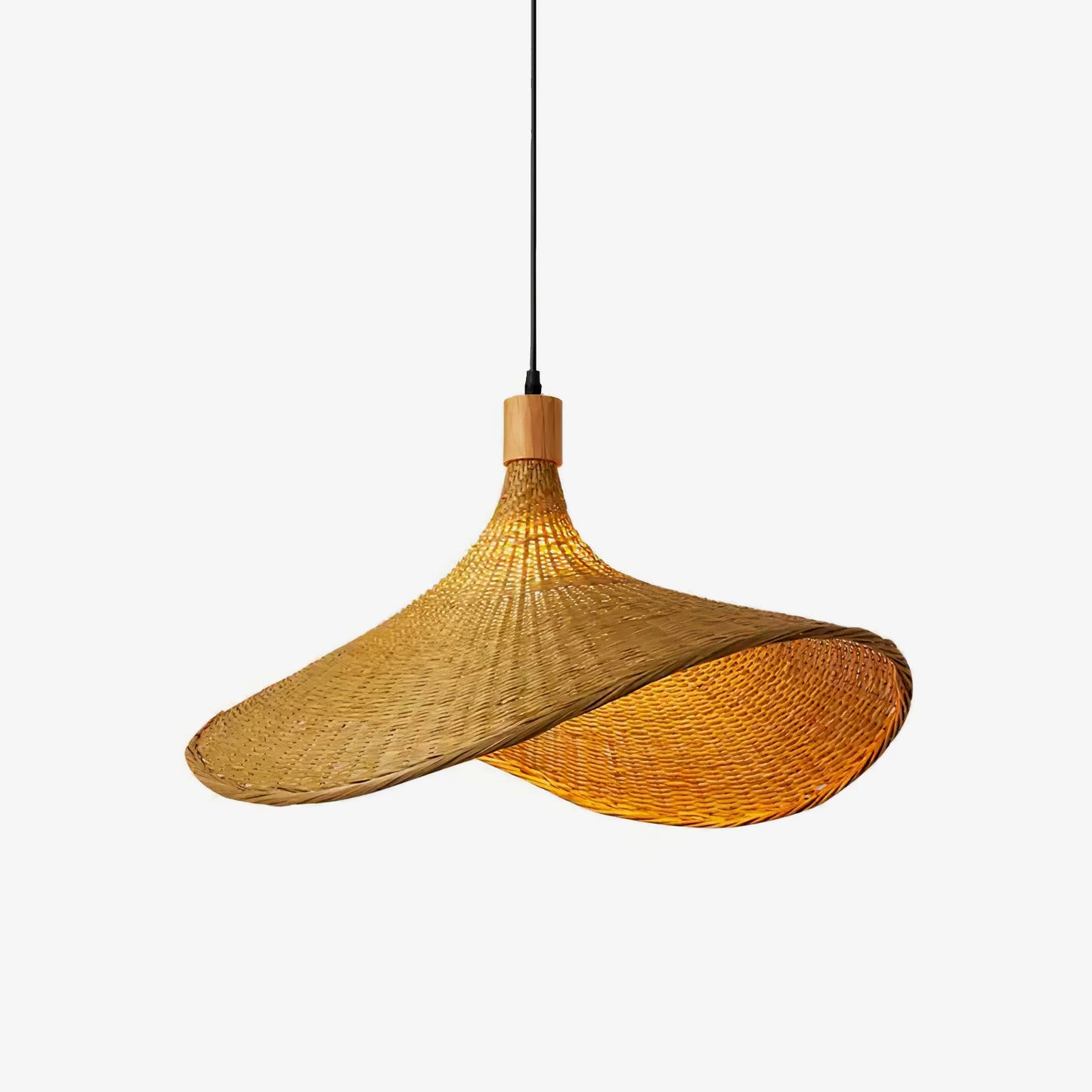 Rattan Weave Hat Droplight Pendant Light