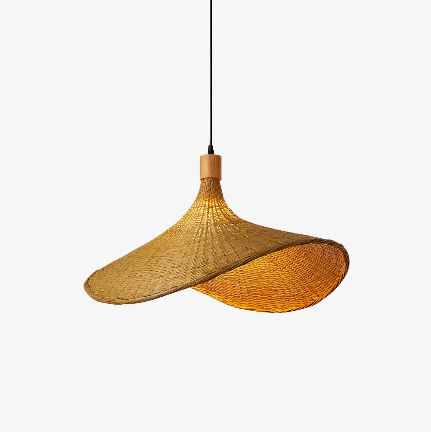 Rattan Weave Hat Droplight Pendant Light