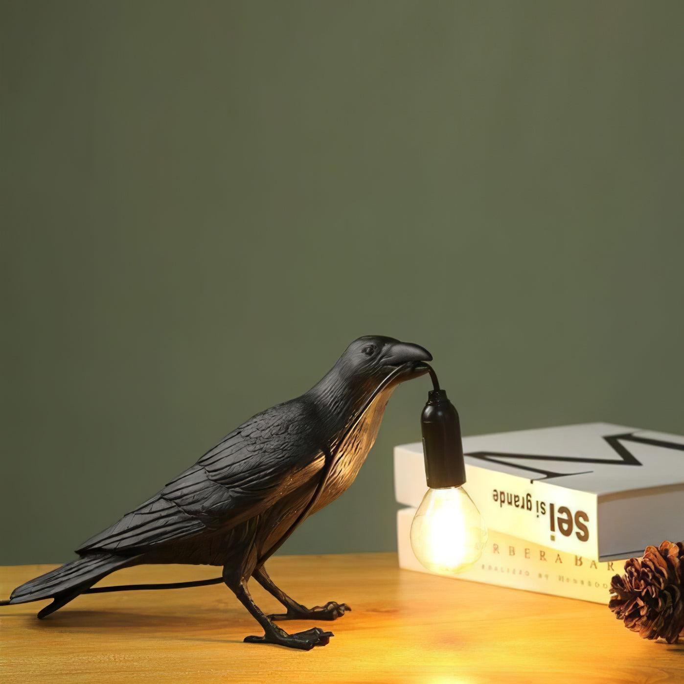 Raven Resin Side table lamp Table Lamp