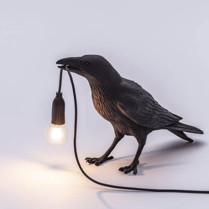 Raven Resin Side table lamp Table Lamp