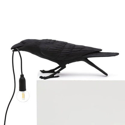 Raven Resin Side table lamp Table Lamp