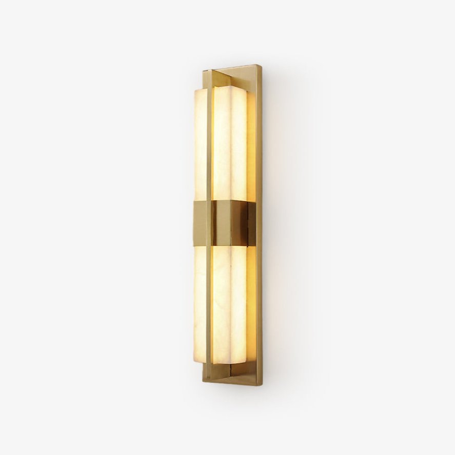 Rectangular Alabaster Brass Lamp bracket Wall Sconce