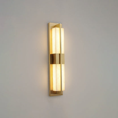 Rectangular Alabaster Brass Lamp bracket Wall Sconce