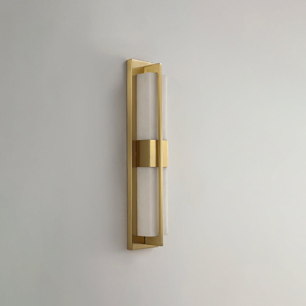 Rectangular Alabaster Brass Lamp bracket Wall Sconce