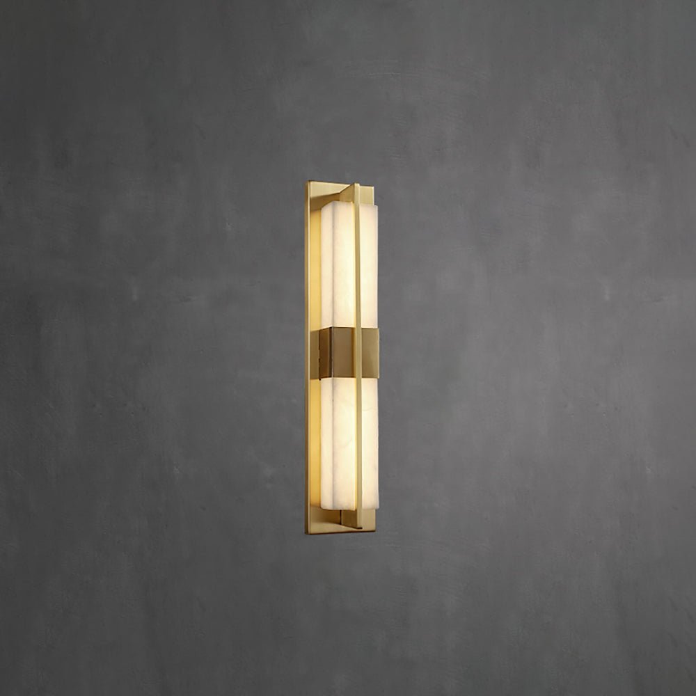 Rectangular Alabaster Brass Lamp bracket Wall Sconce