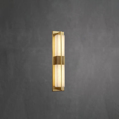 Rectangular Alabaster Brass Lamp bracket Wall Sconce