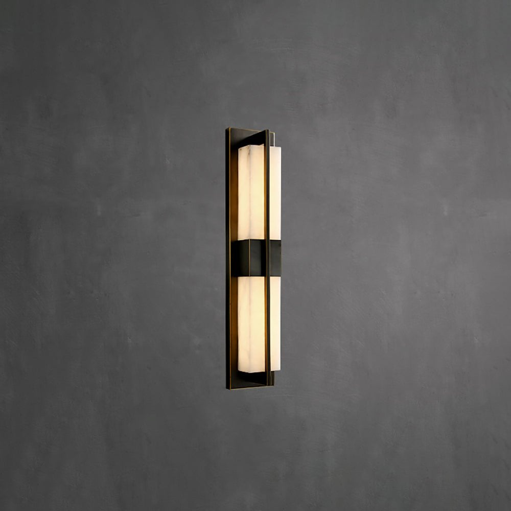 Rectangular Alabaster Brass Lamp bracket Wall Sconce