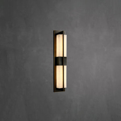 Rectangular Alabaster Brass Lamp bracket Wall Sconce