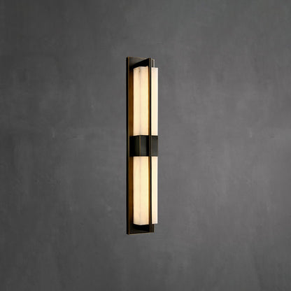 Rectangular Alabaster Brass Lamp bracket Wall Sconce