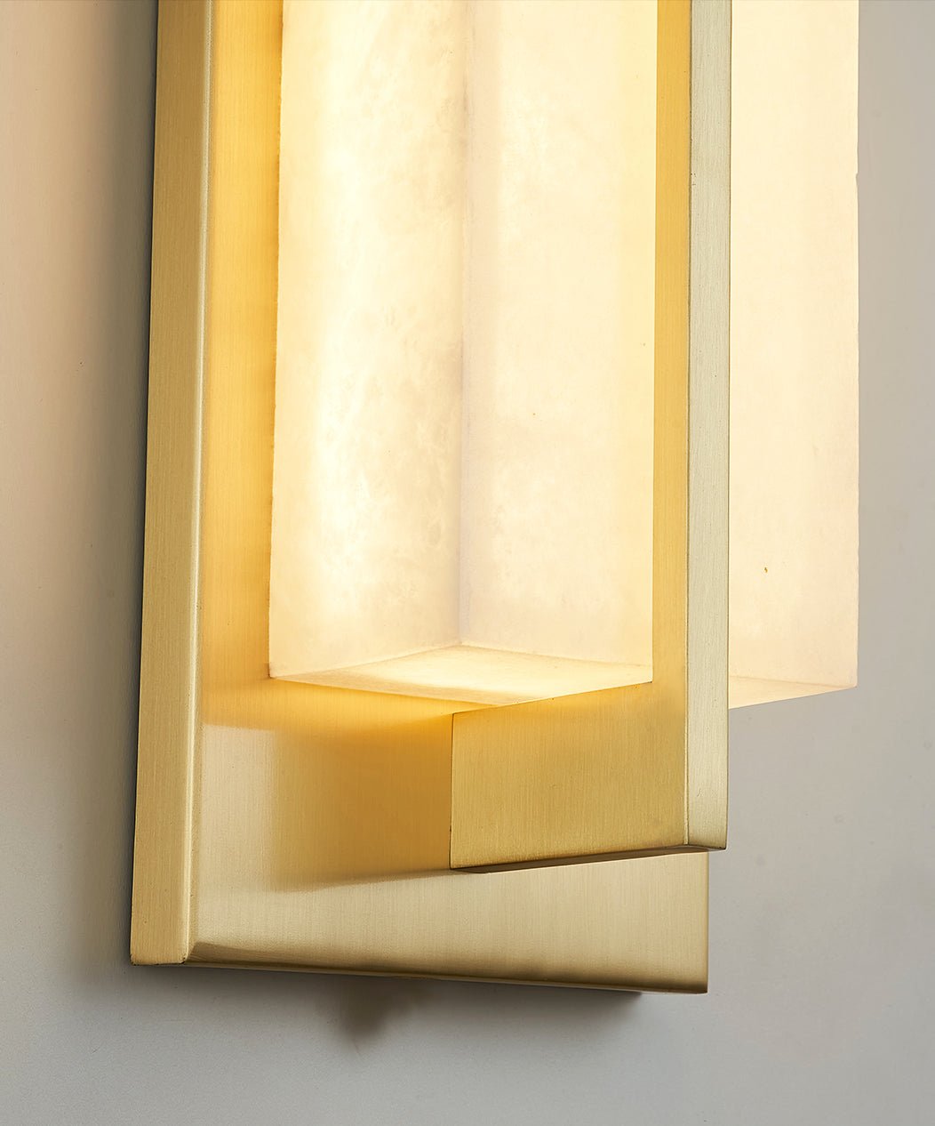 Rectangular Alabaster Brass Lamp bracket Wall Sconce