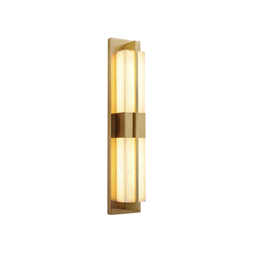 Rectangular Alabaster Brass Lamp bracket Wall Sconce