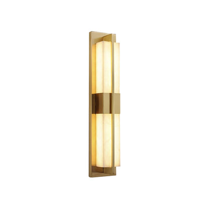 Rectangular Alabaster Brass Lamp bracket Wall Sconce