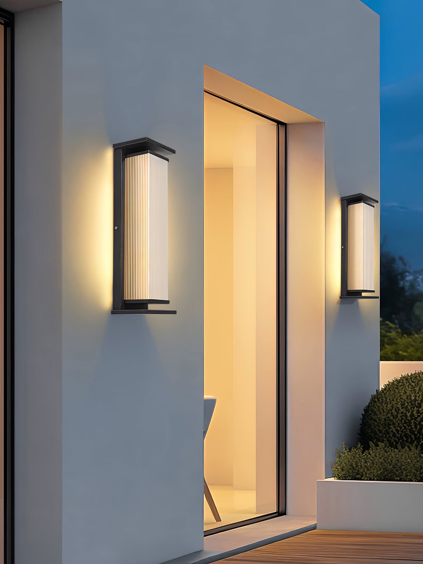 Rectangular Box Solar Outdoor Sconce Wall Lamp