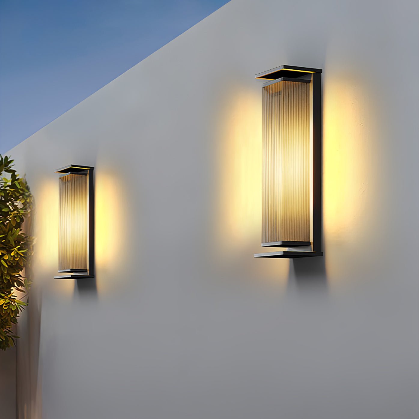 Rectangular Box Solar Outdoor Sconce Wall Lamp