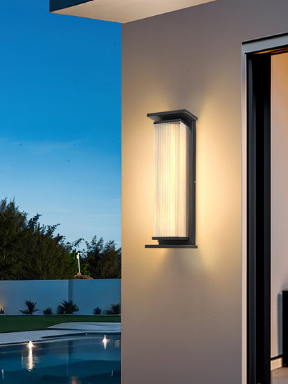 Rectangular Box Solar Outdoor Sconce Wall Lamp