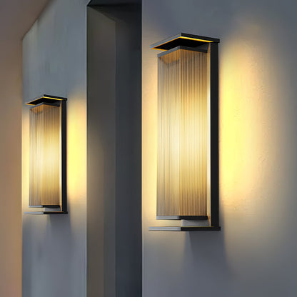 Rectangular Box Solar Outdoor Sconce Wall Lamp