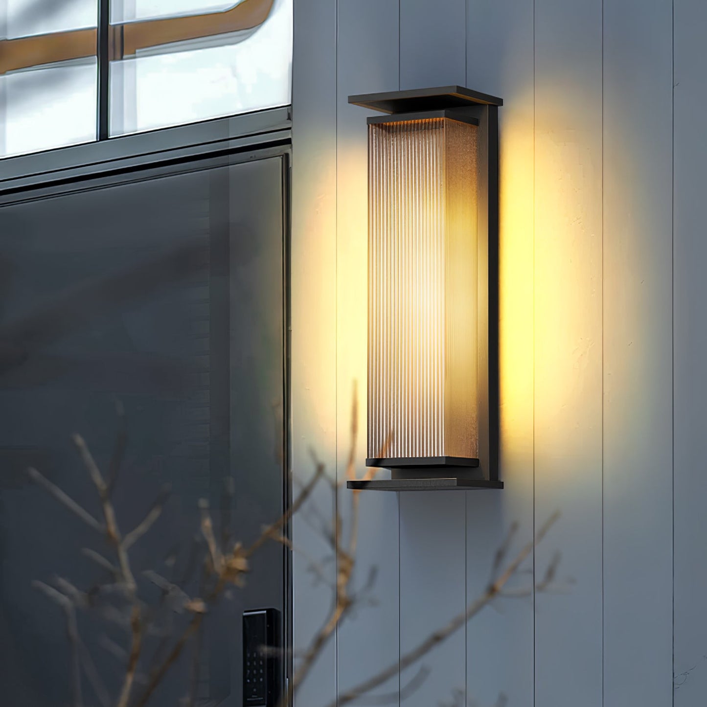 Rectangular Box Solar Outdoor Sconce Wall Lamp