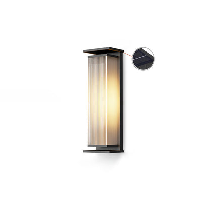 Rectangular Box Solar Outdoor Sconce Wall Lamp