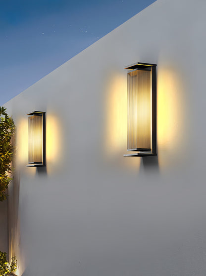Rectangular Box Solar Outdoor Sconce Wall Lamp