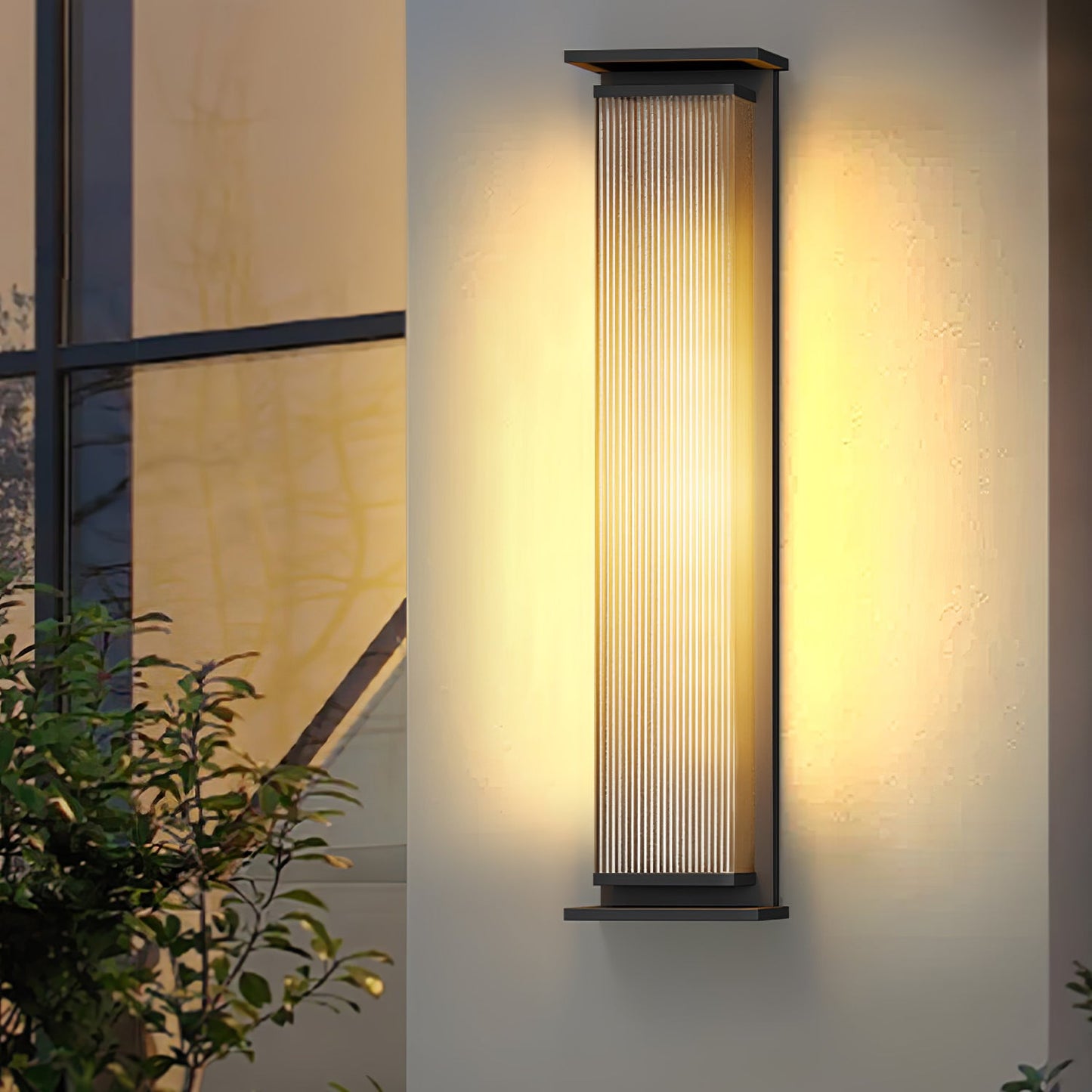 Rectangular Box Solar Outdoor Sconce Wall Lamp
