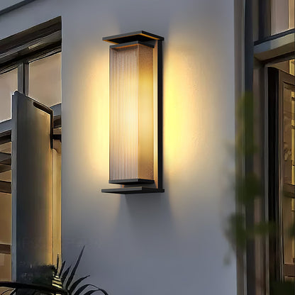 Rectangular Box Solar Outdoor Sconce Wall Lamp