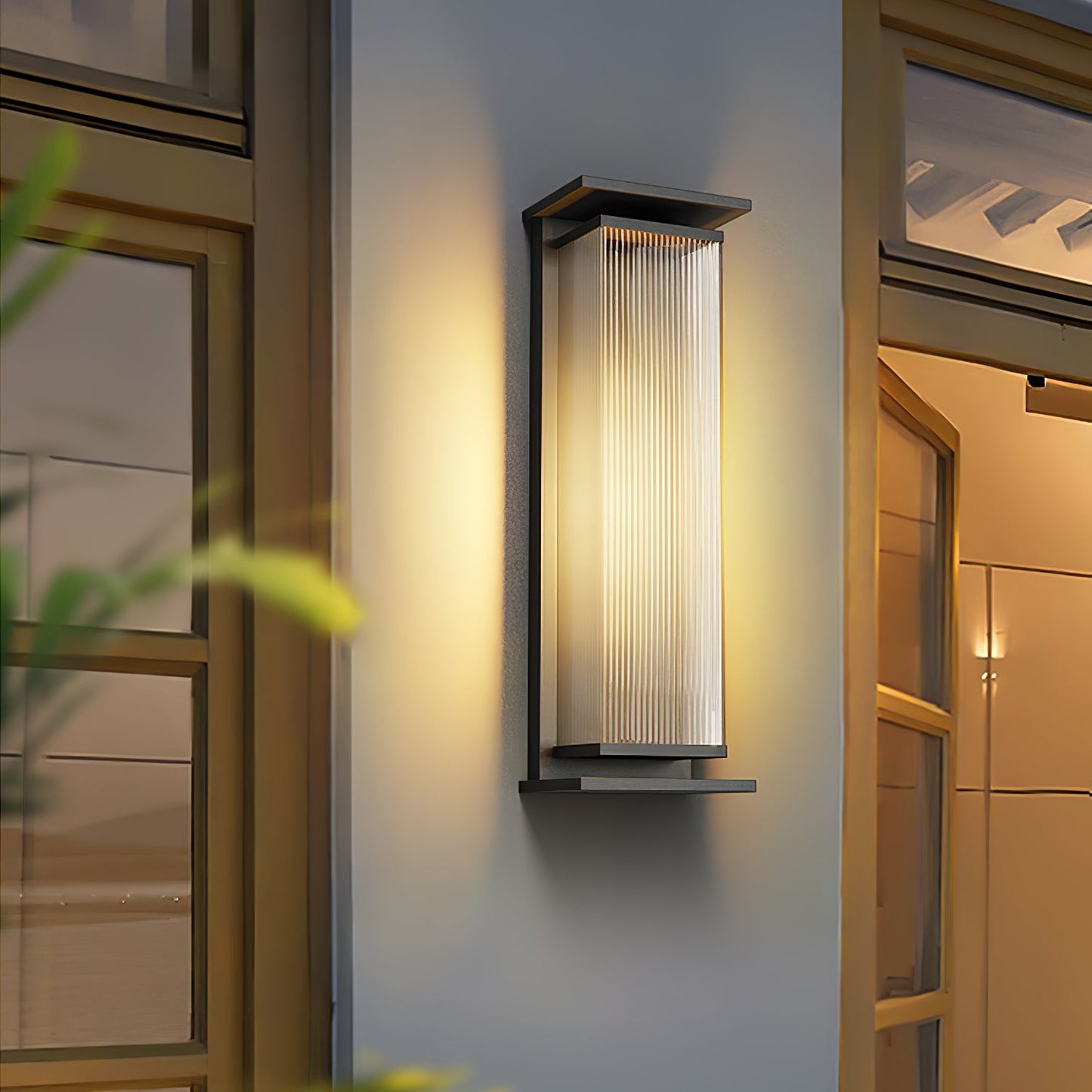 Rectangular Box Solar Outdoor Sconce Wall Lamp