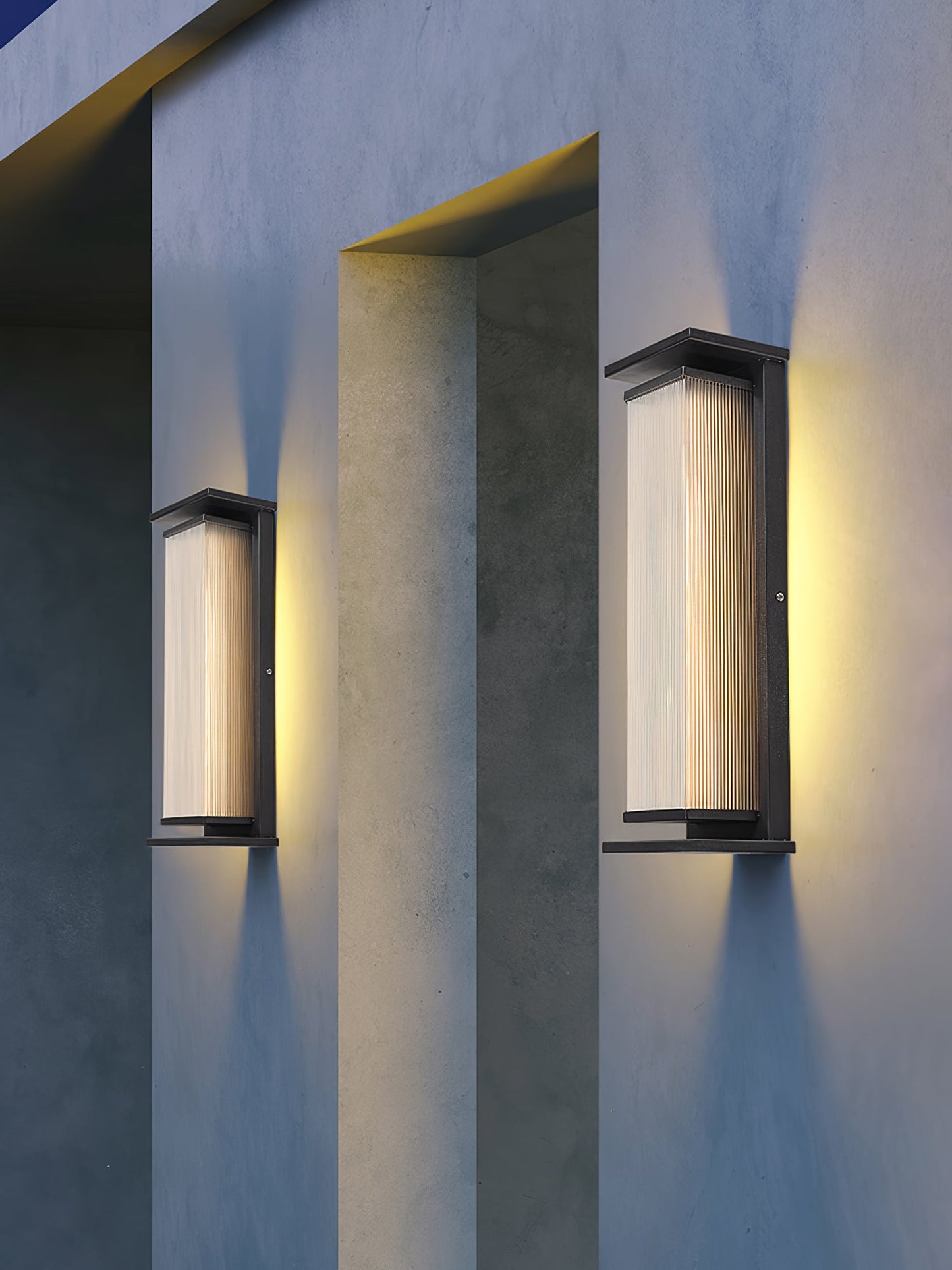 Rectangular Box Solar Outdoor Sconce Wall Lamp
