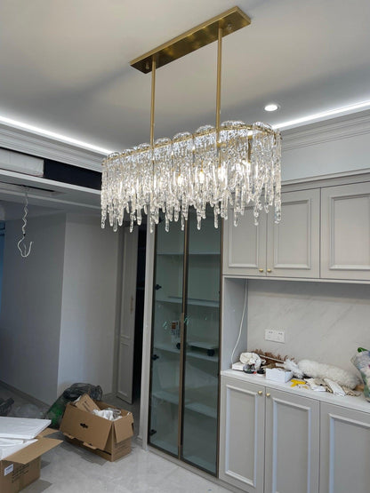 Rectangular Icicle Glass Ceiling fixture Chandelier