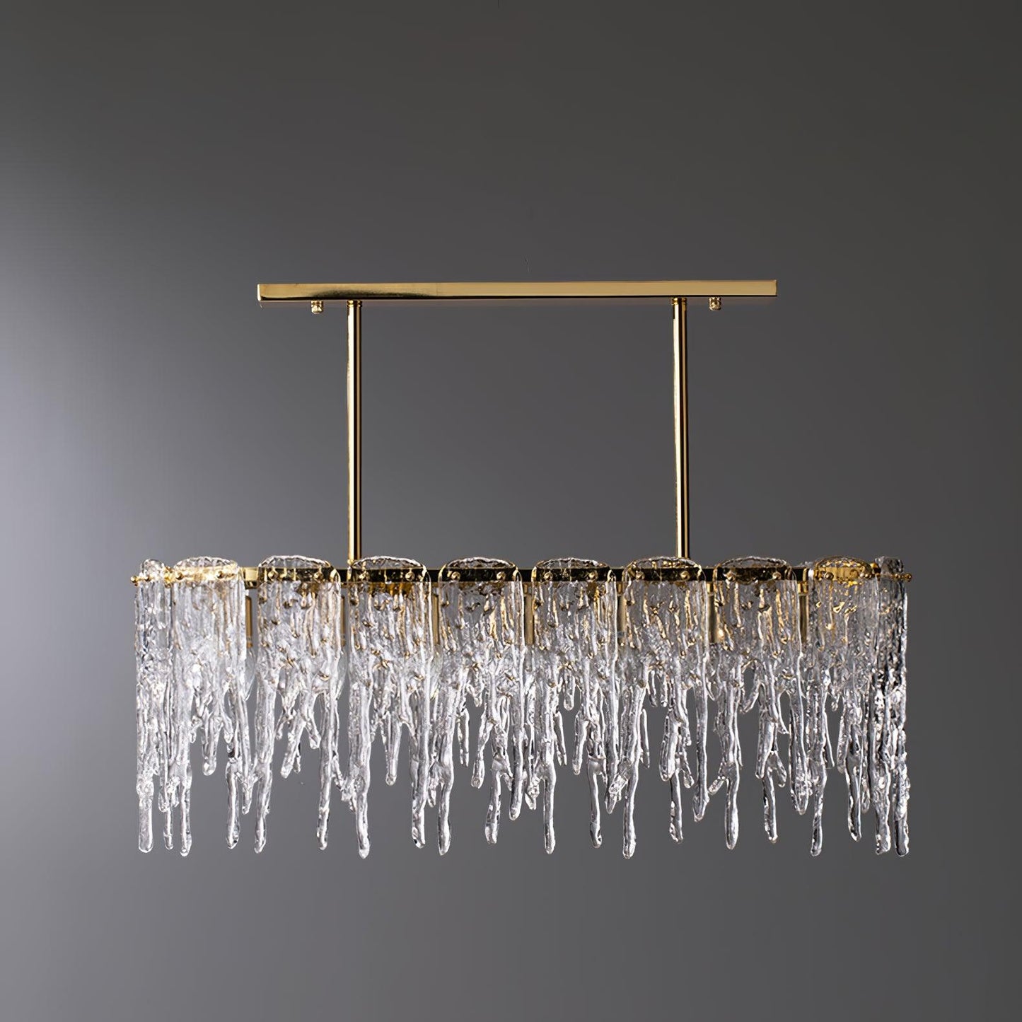 Rectangular Icicle Glass Ceiling fixture Chandelier