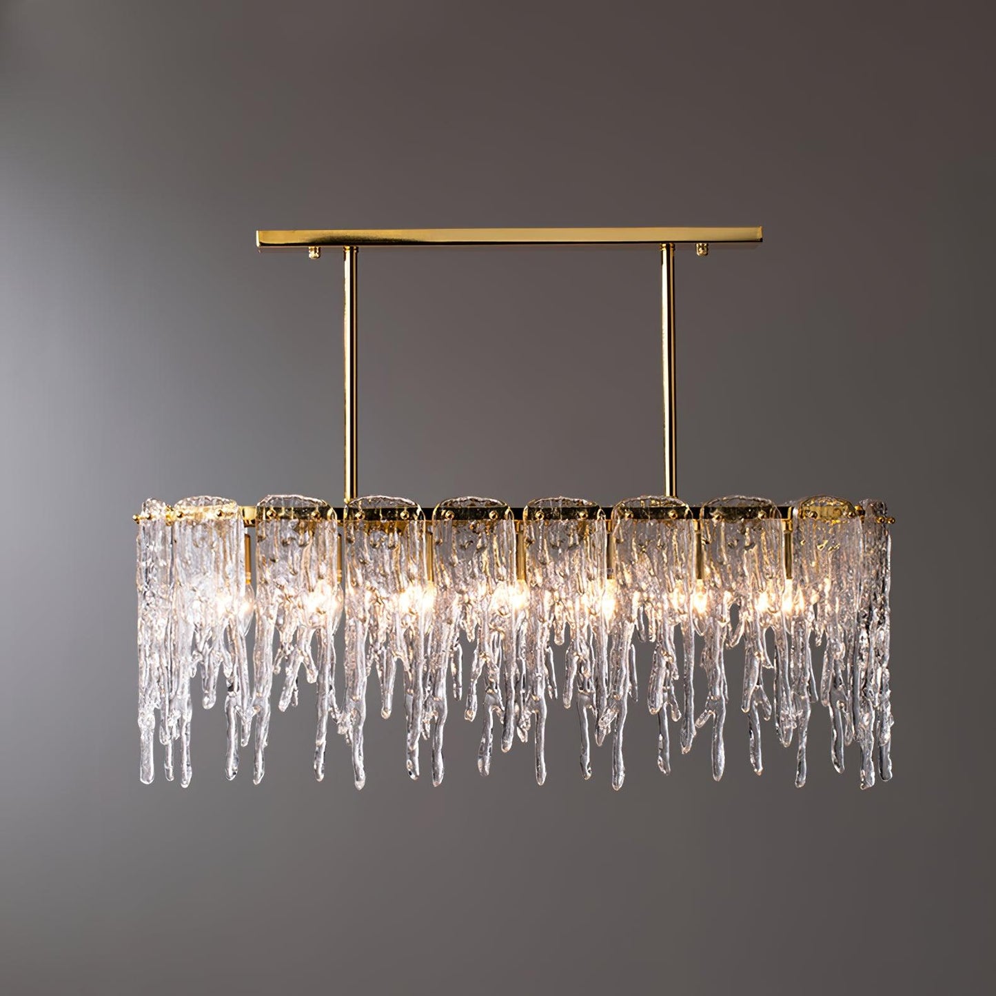 Rectangular Icicle Glass Ceiling fixture Chandelier