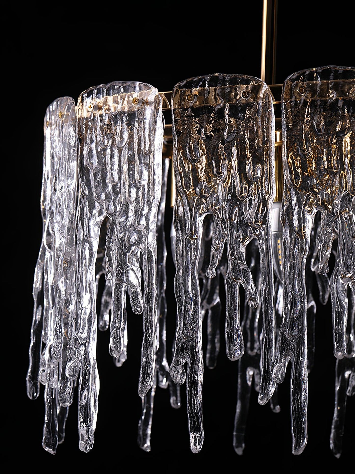 Rectangular Icicle Glass Ceiling fixture Chandelier