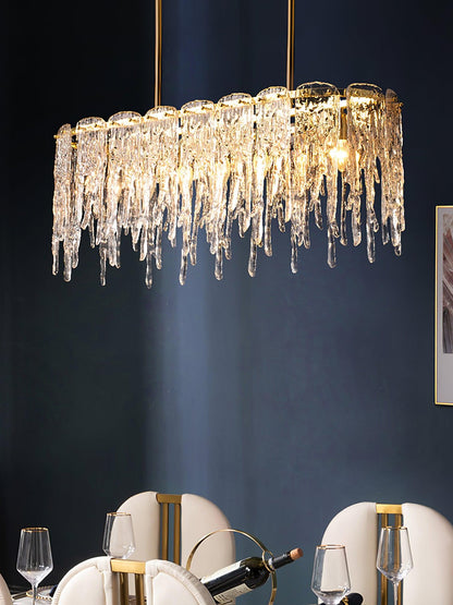 Rectangular Icicle Glass Ceiling fixture Chandelier