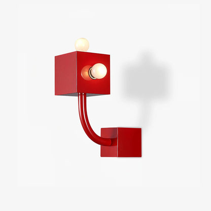 Red Cube Sconce Wall Lamp