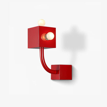 Red Cube Sconce Wall Lamp