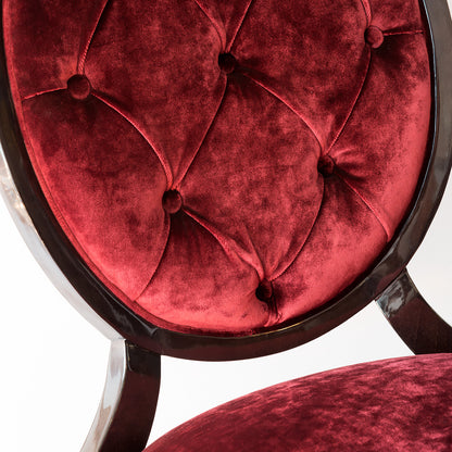 Luxury Red Velvet Upholstered Dining Chair