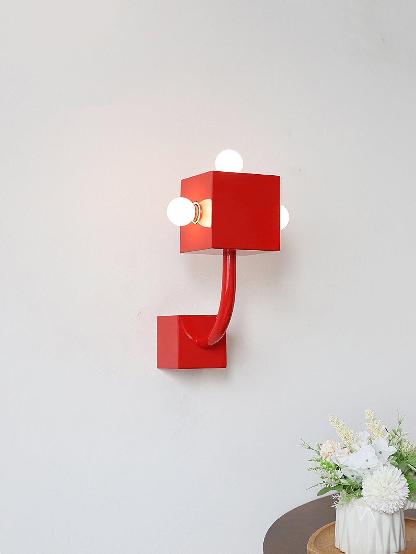 Red Cube Sconce Wall Lamp