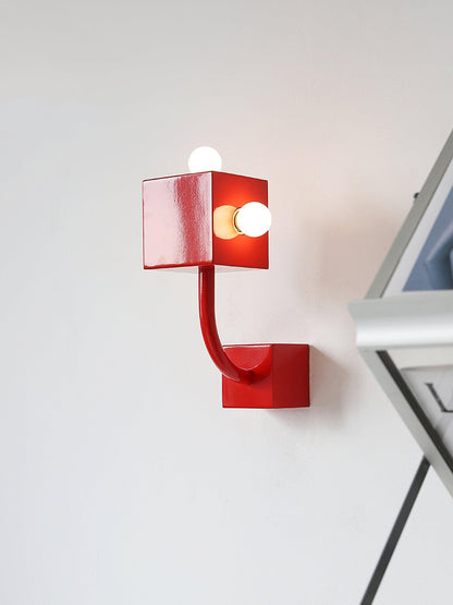 Red Cube Sconce Wall Lamp