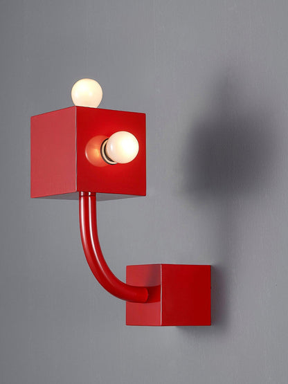 Red Cube Sconce Wall Lamp