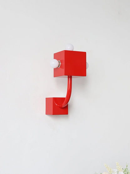 Red Cube Sconce Wall Lamp