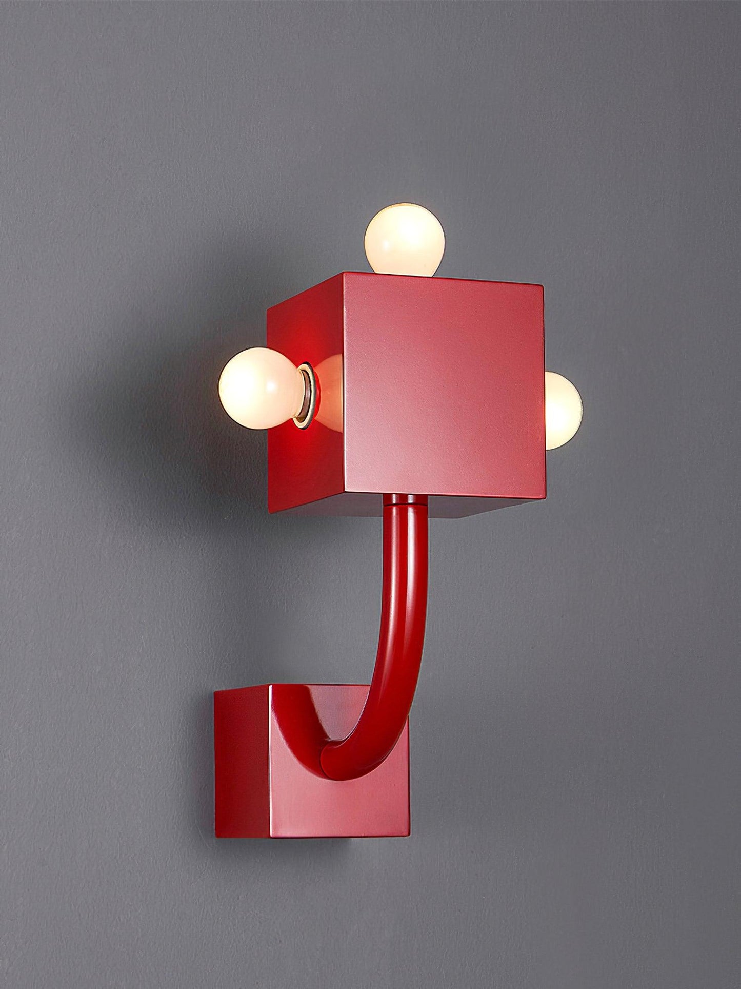 Red Cube Sconce Wall Lamp