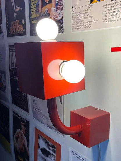 Red Cube Sconce Wall Lamp